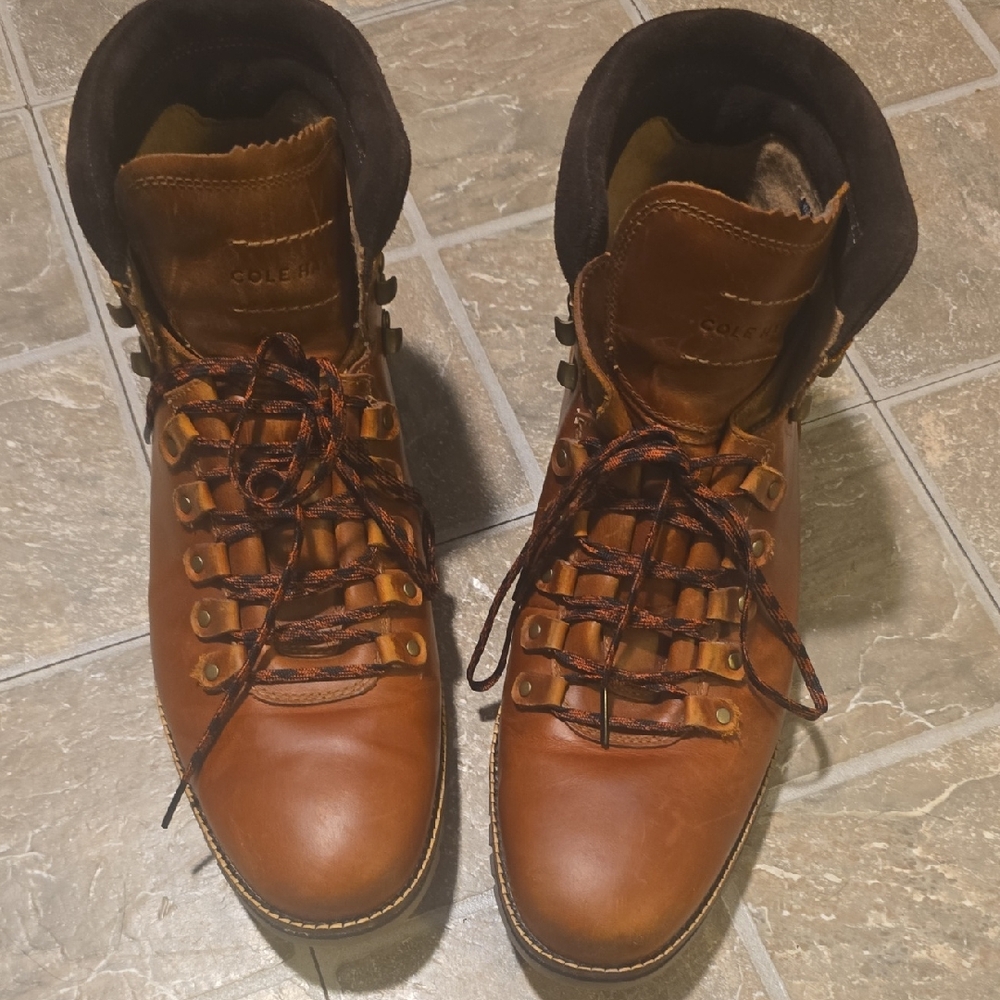 Cole Haan Men's Tan Leather Hiking Boots